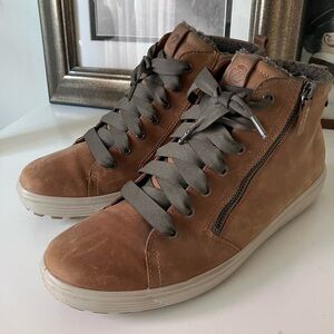 ECCO Soft 7 Tred GTX tan leather ankle boots size 11 / 42